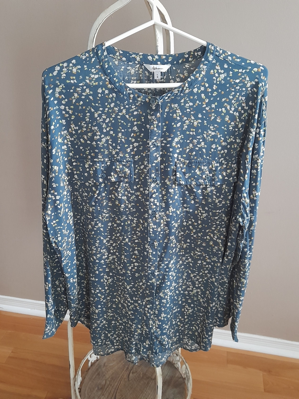 Reitmans Blue Floral Button-Up Blouse - Picture 2 of 6